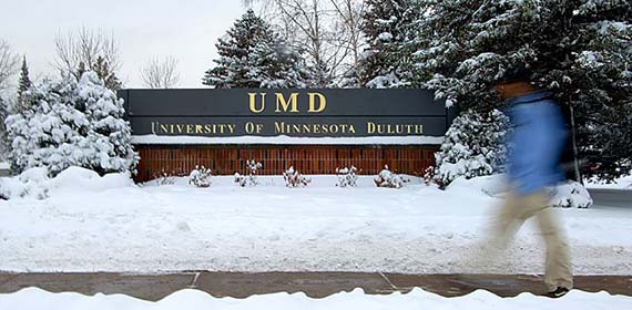 Fresh snow transforms the UMD campus.