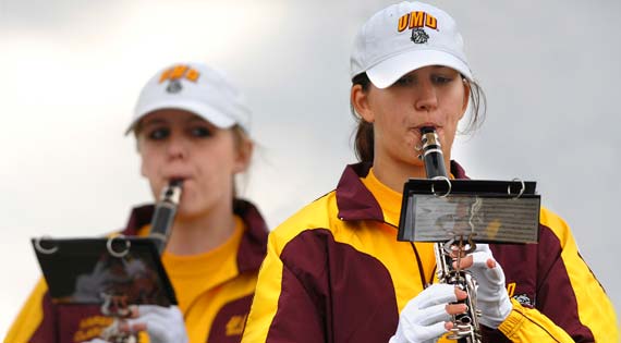 The Marching Band made its debut at UMD's Homecoming after an 18-year hiatus.