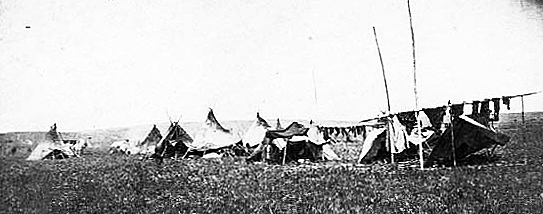 Sioux Indian camp, Dakota Territory, 1865.