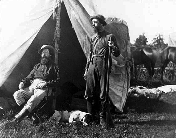 John G. Nicolay (right) with U.S. Indian Commissioner William P. Dole at Big Lake encampment, Sherburne County.