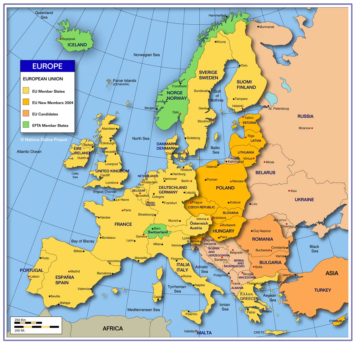 Map Scandinavian Countries