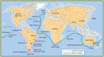 The route of HMS Beagle.