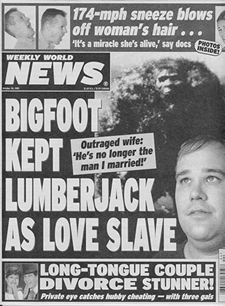 Tabloid cover about bigfoot, 