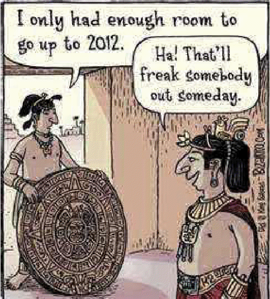 Aztec calendar cartoon, with Maya