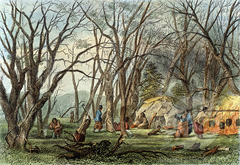 Indian Sugar Camp, Seth Eastman, ca. 1850