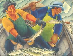 Red Lake Fishermen, Patrick Des Jarlait, 1961