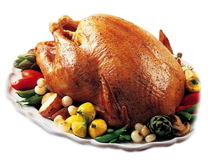 Roasted turkey.