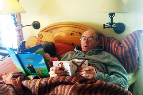 Claire Kathleen and Tim Roufs Reading Animal Stories.  February 2010.