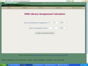 Assignment Calculator available online from the UMD Library.