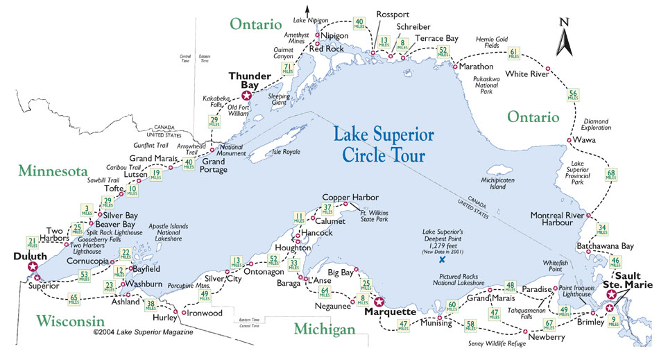 Superior Hiking Trail Mileage Chart