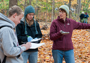 geomorphologist Karen Gran and students