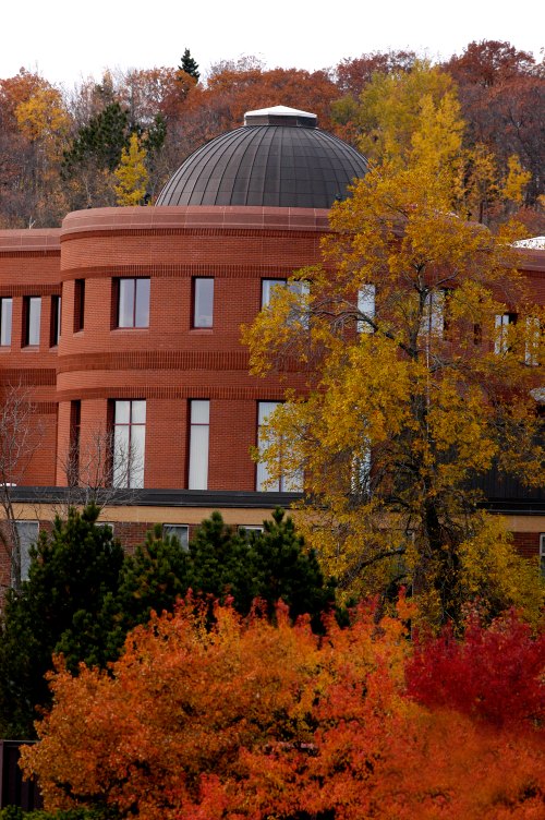 Dome of the UMD library building in the fall