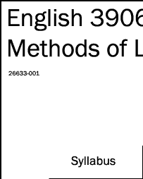 English 3906, Fall 2012, Syllabus