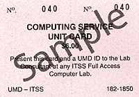 Sample Computing Service Unit Card