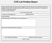 ITSS Lab Trouble Report Screenshot