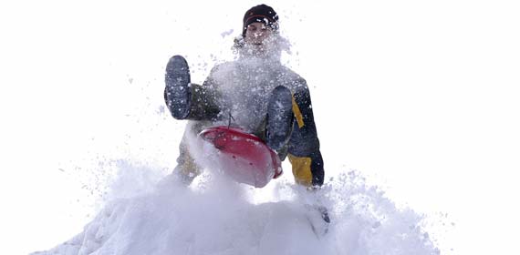 Members of the Wuda Wooch Club celebrated Out Cold week by sliding through fresh powder at Rock Hill.