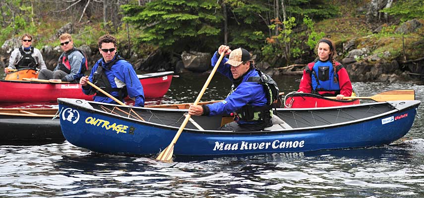 Randy Carlson teaches a paddling technique to UMD students and others at the Thomson Dam for an American Canoe Association Certification Workshop. Carlson is a UMD Recreational Sports Outdoor Program instructor.