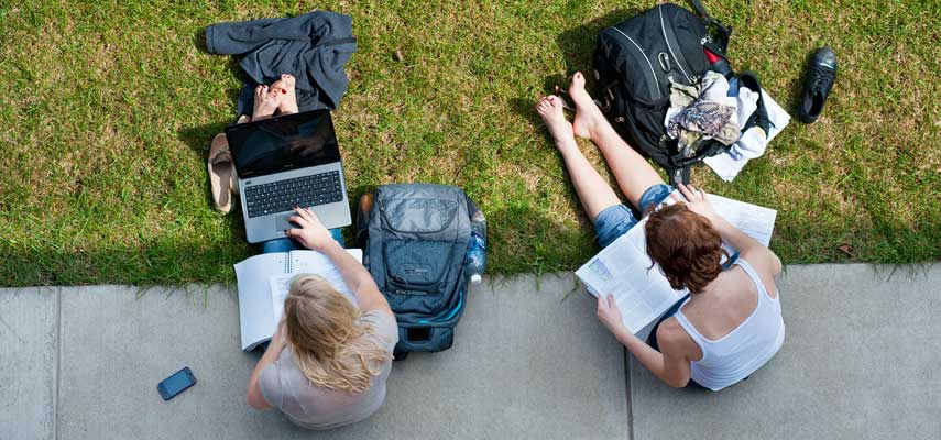 The pursuit of knowledge continues outdoors for UMD Summer Session students.