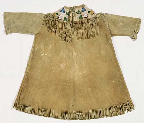 Ojibwe beaded leather girl's dress, Not earlier than 1900 - Not later than 1925.