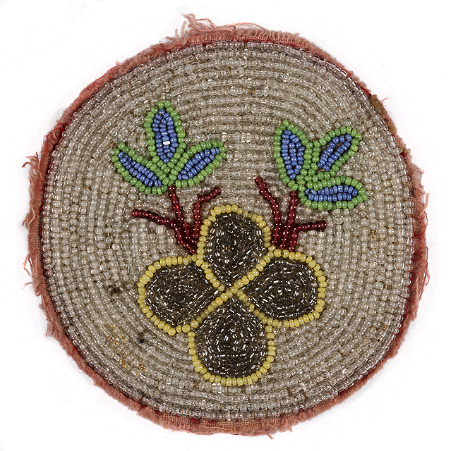 Ojibwe beaded medallion, Blackduck, MN, ca. 1900.