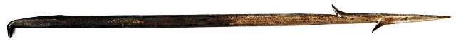 Steel Muskrat Spear Blade from the Fur Trade, ca. 1800-1850.