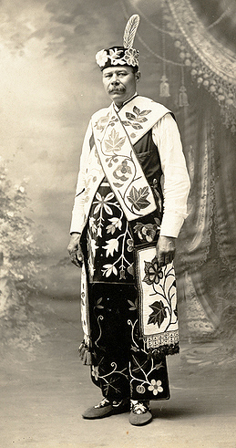 Reverend Frank Pequette in Indian dress, 1909-1912.