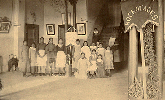 Chippewa Indian Sunday School, ca. 1910.