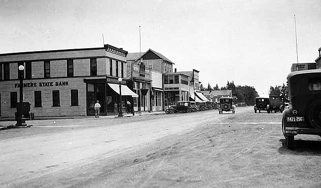 Street scene, Fosston, 1934.