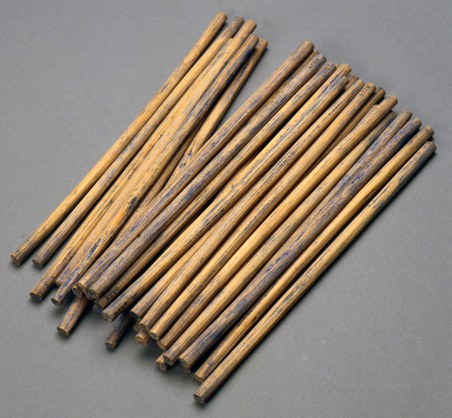 Ojibwe moccasin game counting sticks, pre-1926.