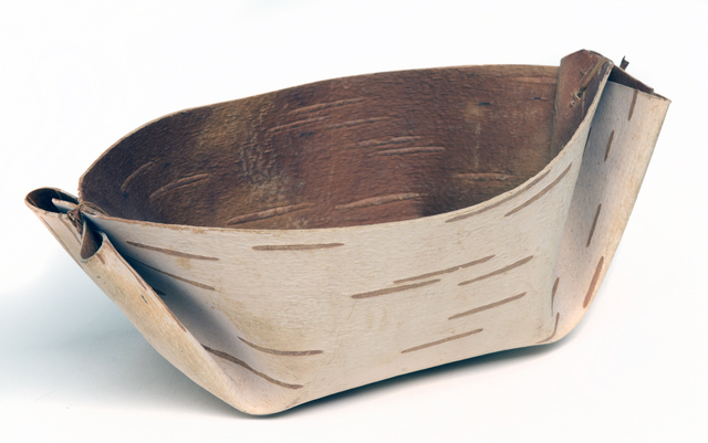 Ojibwe birchbark sap basket, Grand Portage, ca. 1930.