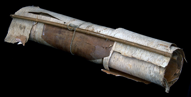 Ojibwe birchbark wigwam rolls, Grand Portage, not later than 1930.