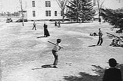 Baseball game at St Mary's Mission School, Red Lake, 1956.