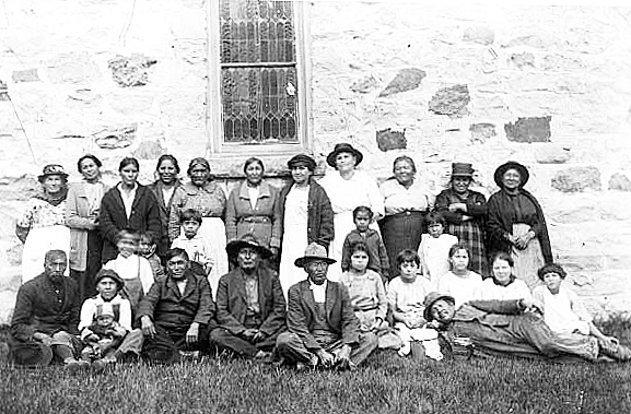 St. Columba Episcopal Church and congregation, White Earth, ca. 1905.