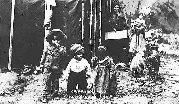 Chippewa children, Mille Lacs Lake, ca. 1900.
