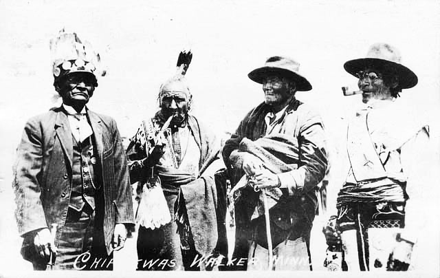 Four Indian men at Walker, 1920