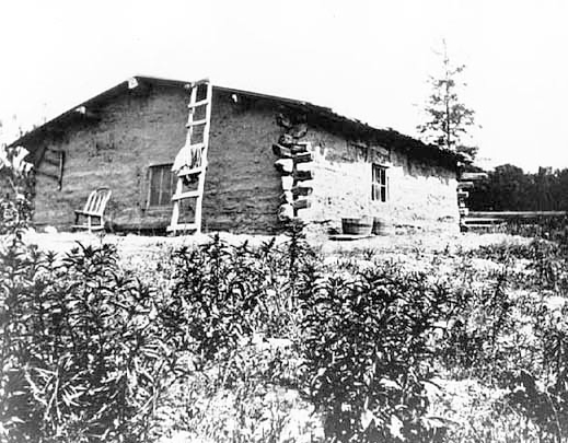 Chippewa house at Strawberry Lake White Earth, 1907.