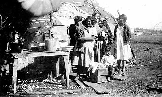 Indian home, Cass Lake, ca. 1930.