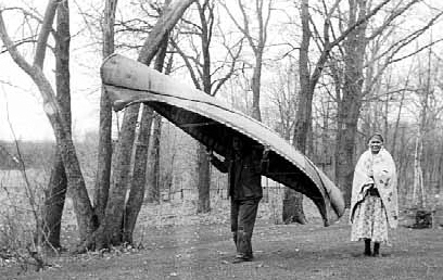 Building canoe for Mille Lacs Trading Post.