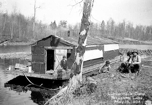 Lumbermen's camp, Pokegama Lake, 1904.