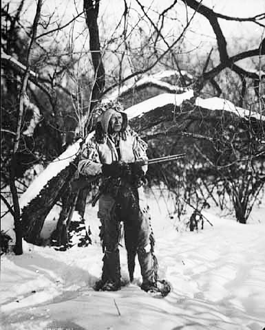Indian hunter in winter.