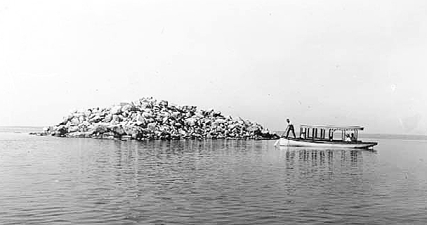 Spirit Island, Mille Lacs Lake, ca. 1915. One of the places visited by Mark Peter Roufs and Mary M. Campbell Roufs on their honeymoon.