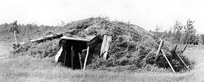 John Kurnicki root cellar of Finnish type, St. Louis County, 1937.