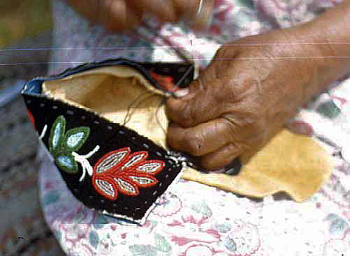 Mrs. Morgan with Beadwork, Bena.