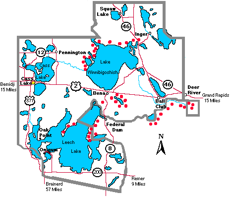 Leech Lake Map.