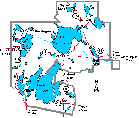 Leech Lake Map.