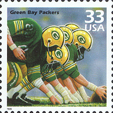 1999 U.S. Commemorative Stamp featuring the 1960 Green Bay Packers.