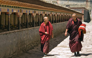 Tibetan Monks at Sakya Monastery.