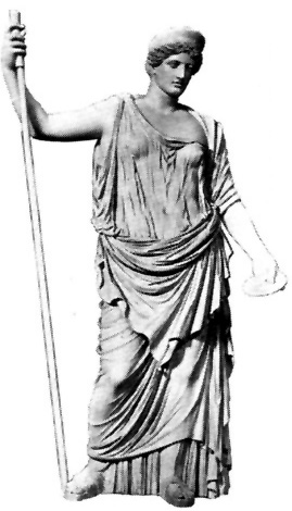 Hera, queen of the Olympian gods, sister and wife of Zeus.