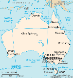 Map of Australia.  Click for more information.