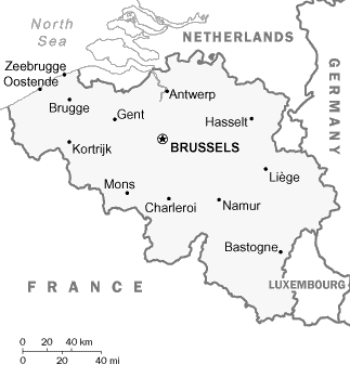 Map of Belgium.